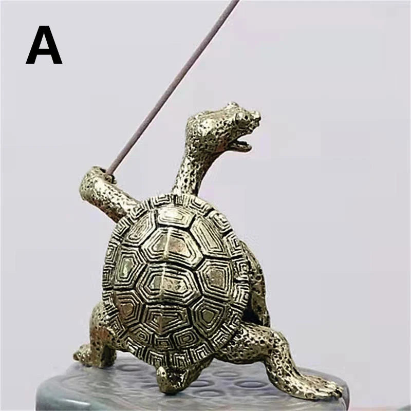 1PC Mini Metal Turtle Shape Incense Stick Meditation Buddha Sandalwood Stick Holder Funny Animal Incense Holders Home Decor